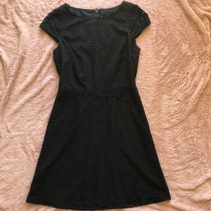 Black floral laser cut dress